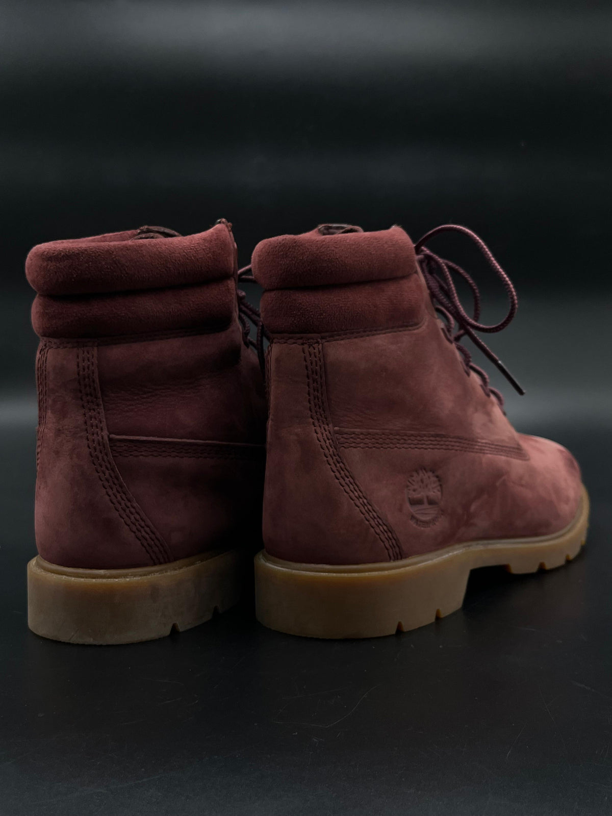 Timberland Waterville 6 Inch Waterproof Boots Burgundy Maroon Nubuck Gum - 38.5