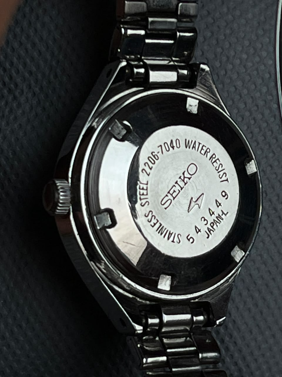 Vintage Seiko Hi-Beat Automatic Watch Blue Dial 2206-7040