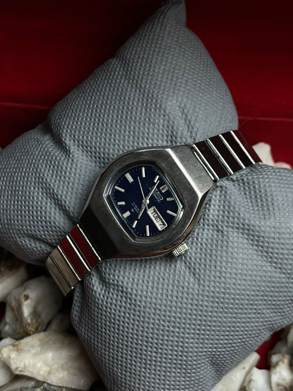 Vintage Seiko Hi-Beat Automatic Watch Blue Dial 2206-7040