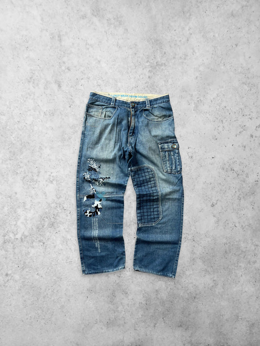 BULLROT EMBROIDERED RELAXED FIT DENIM PANTS