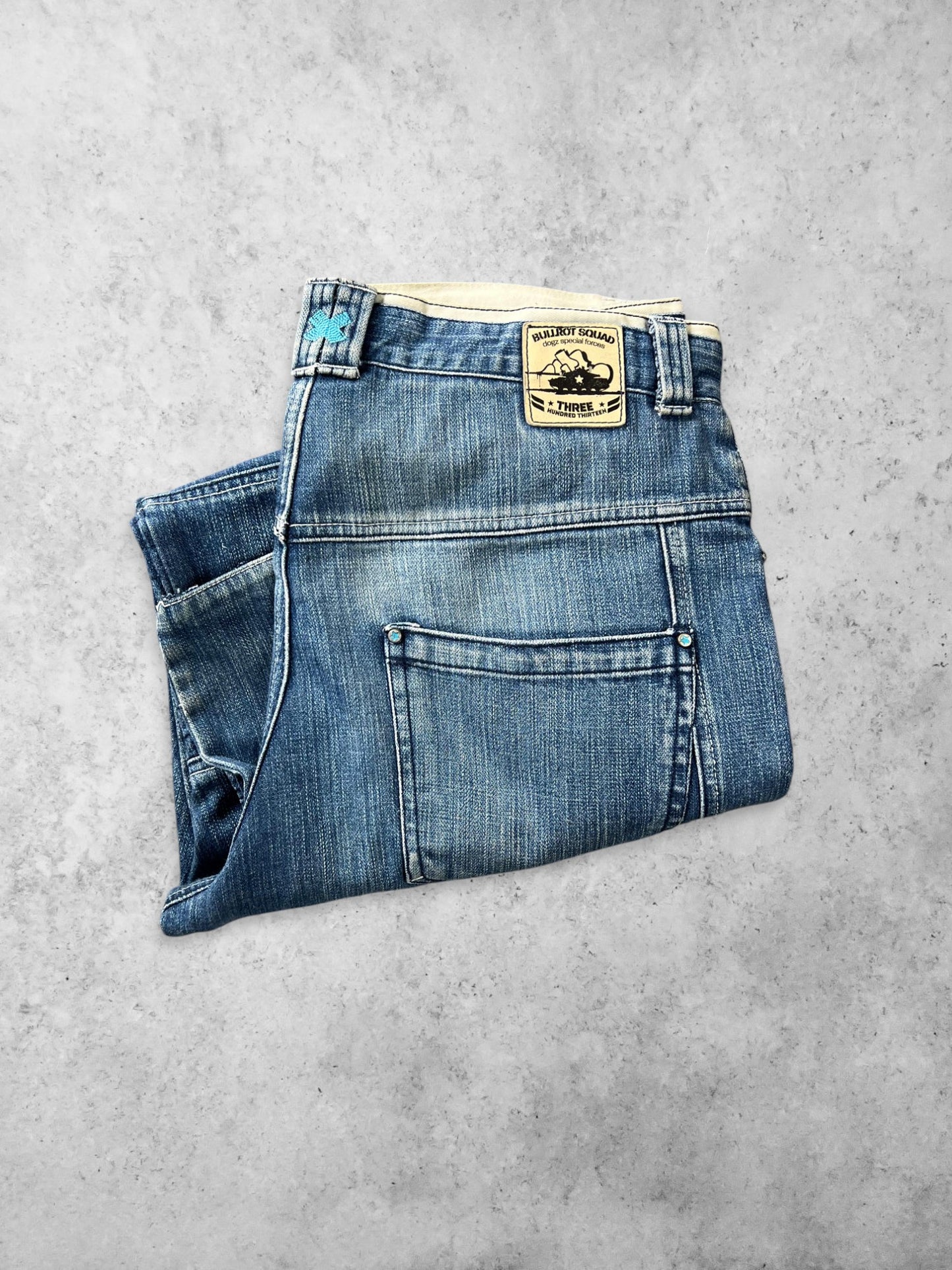 BULLROT EMBROIDERED RELAXED FIT DENIM PANTS