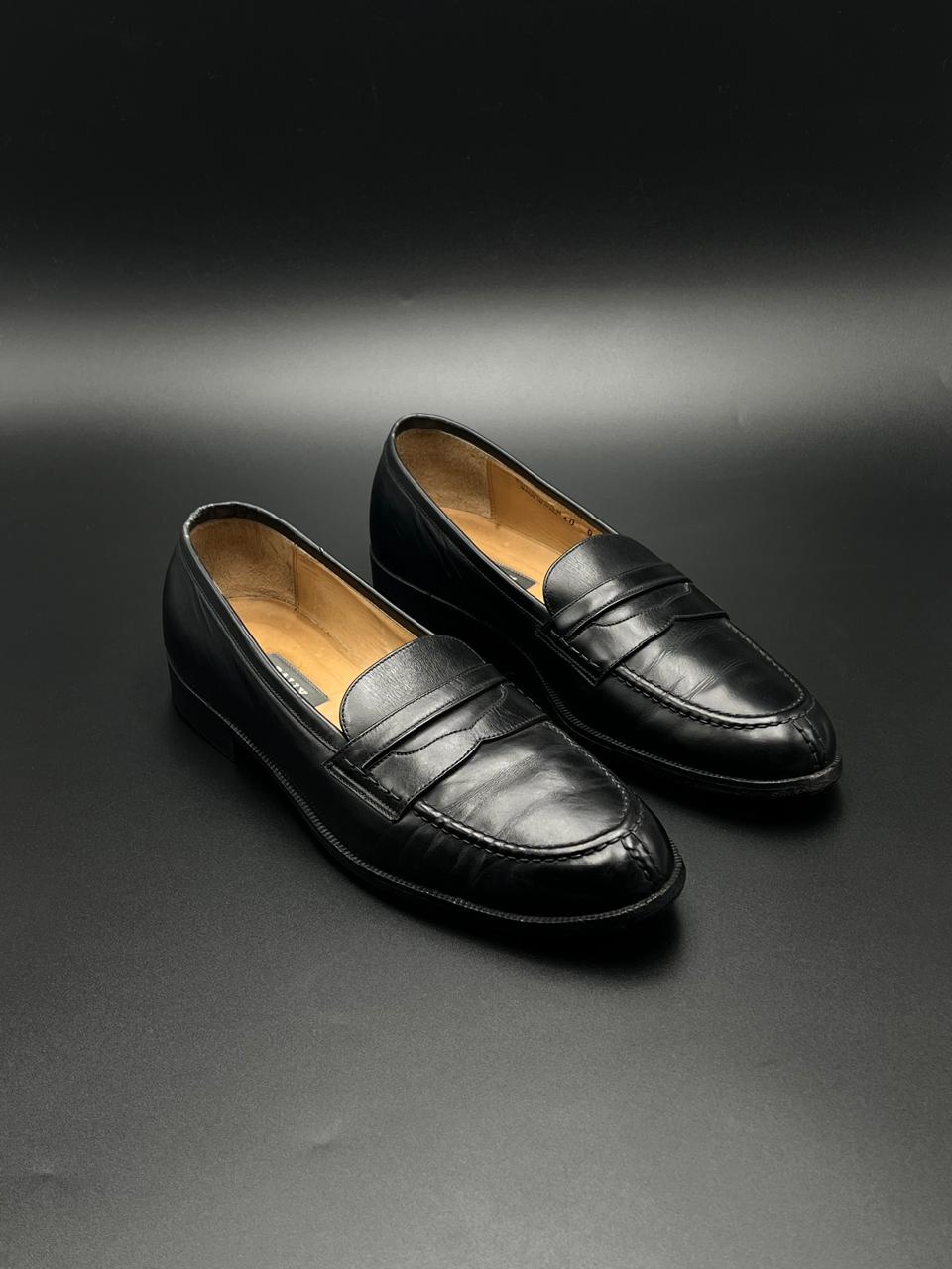 BALLY PURE LEATHER BLACK PENNY LOAFERS