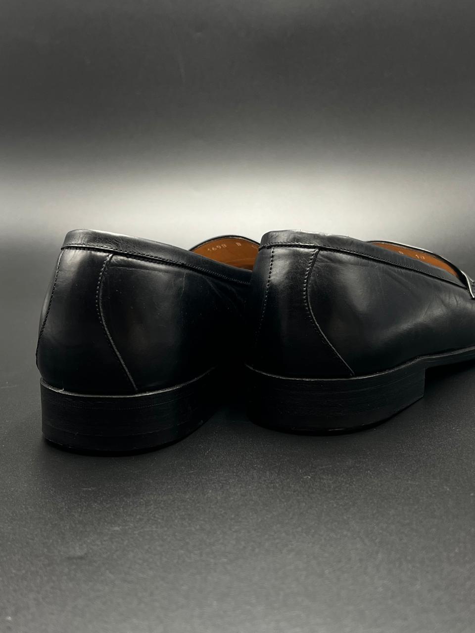 BALLY PURE LEATHER BLACK PENNY LOAFERS