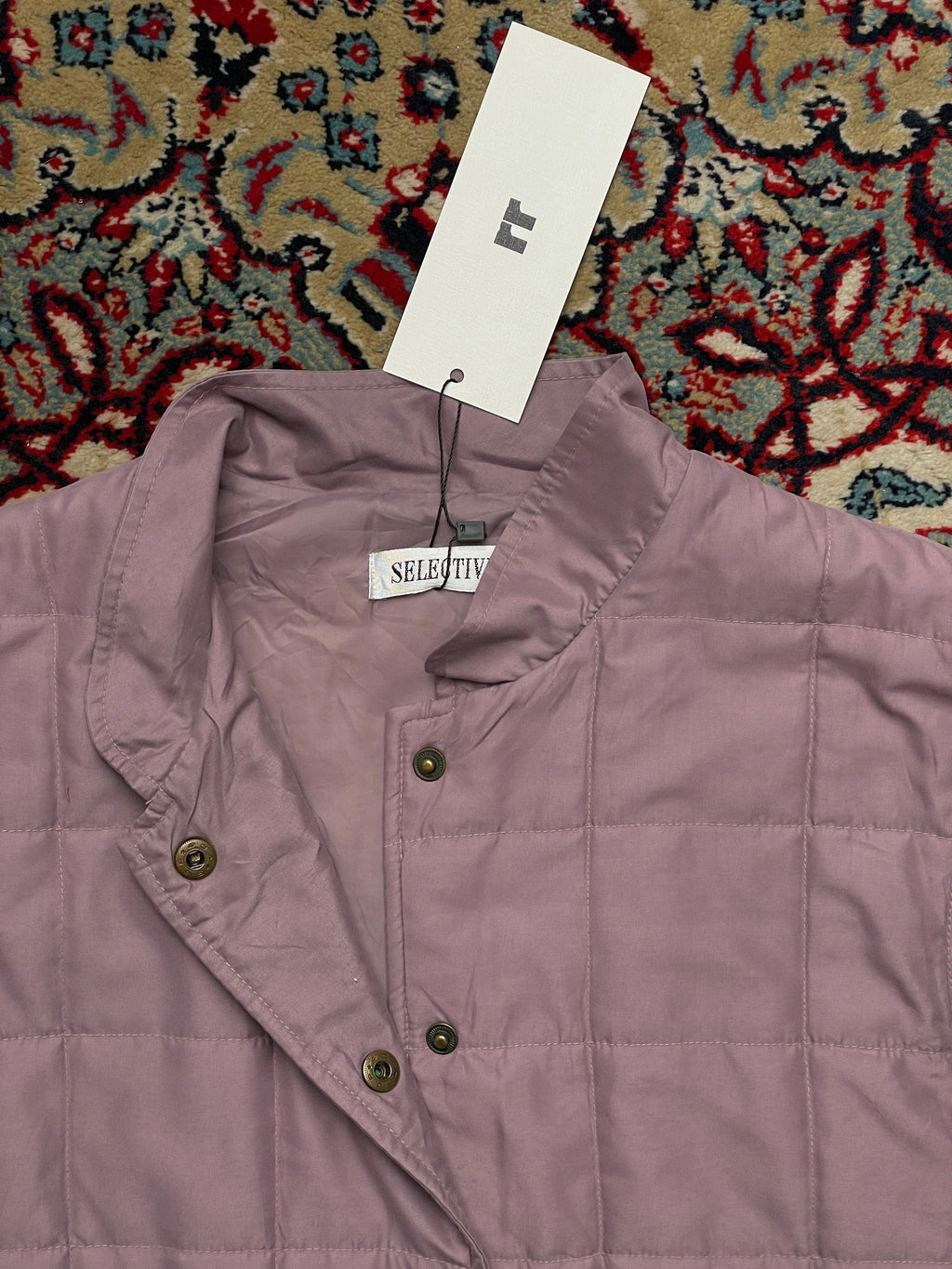 Selective Dusty Rose Pink Quilted Sleeveless Jacket